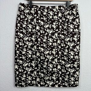 Lauren Ralph Lauren Skirt Womens Size 12 Brown‎ Floral Pencil Career Coquette